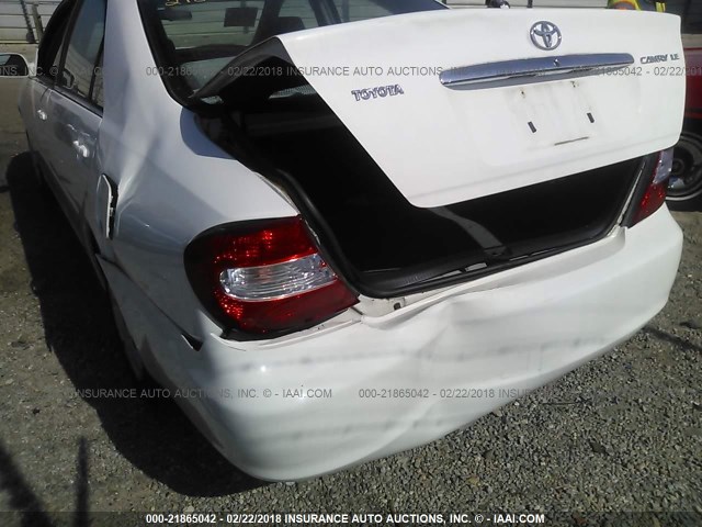 4T1BE32K53U148860 - 2003 TOYOTA CAMRY LE/XLE/SE WHITE photo 6