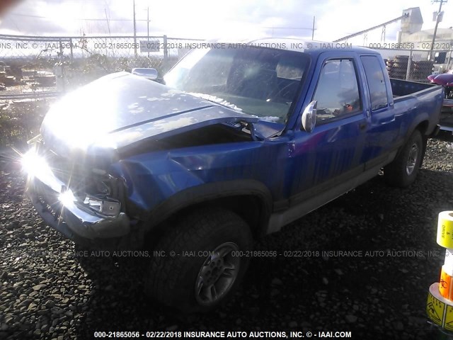 1B7GG23Y3TS653325 - 1996 DODGE DAKOTA BLUE photo 2