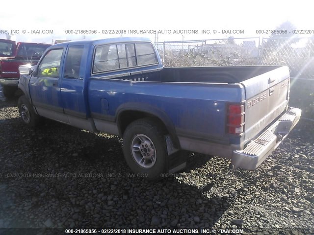 1B7GG23Y3TS653325 - 1996 DODGE DAKOTA BLUE photo 3