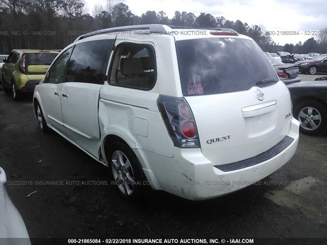 5N1BV28U88N104064 - 2008 NISSAN QUEST S/SE/SL WHITE photo 3