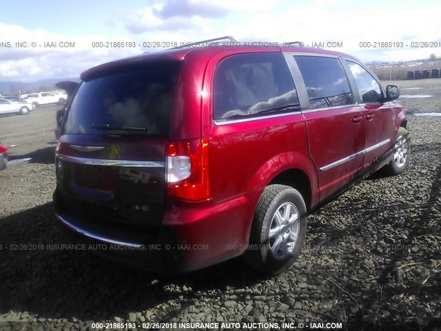 2C4RC1BGXCR400611 - 2012 CHRYSLER TOWN & COUNTRY TOURING RED photo 4