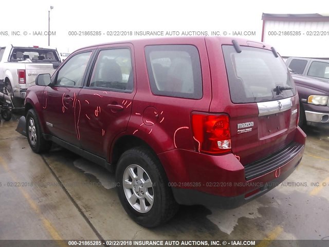 4F2CZ02Z28KM23872 - 2008 MAZDA TRIBUTE I RED photo 3