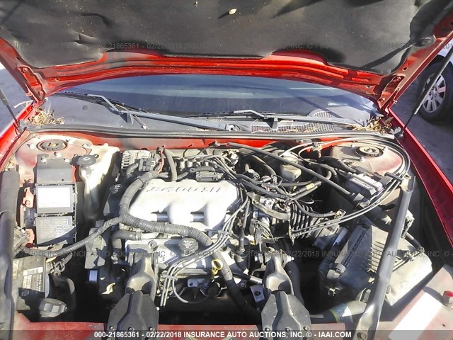 2G1WW12E649235546 - 2004 CHEVROLET MONTE CARLO LS RED photo 10