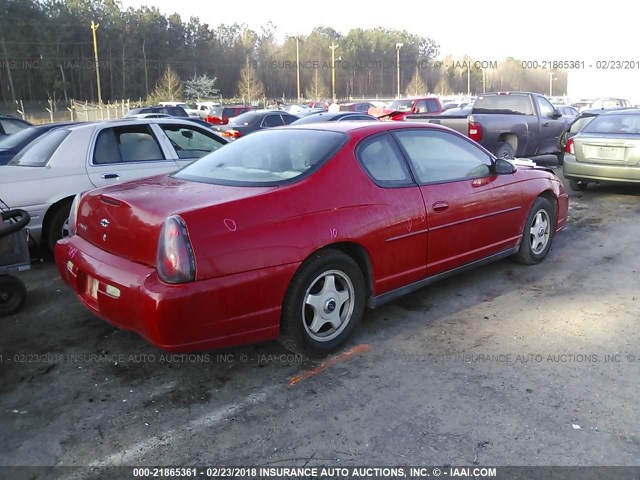 2G1WW12E649235546 - 2004 CHEVROLET MONTE CARLO LS RED photo 4