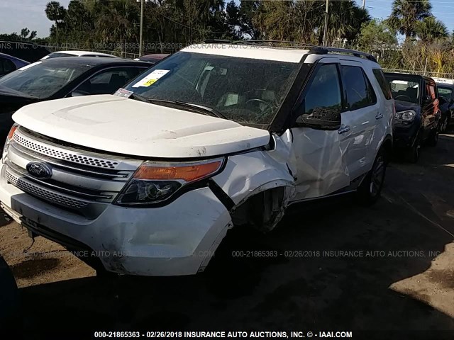 1FM5K7D80DGA76237 - 2013 FORD EXPLORER XLT WHITE photo 2