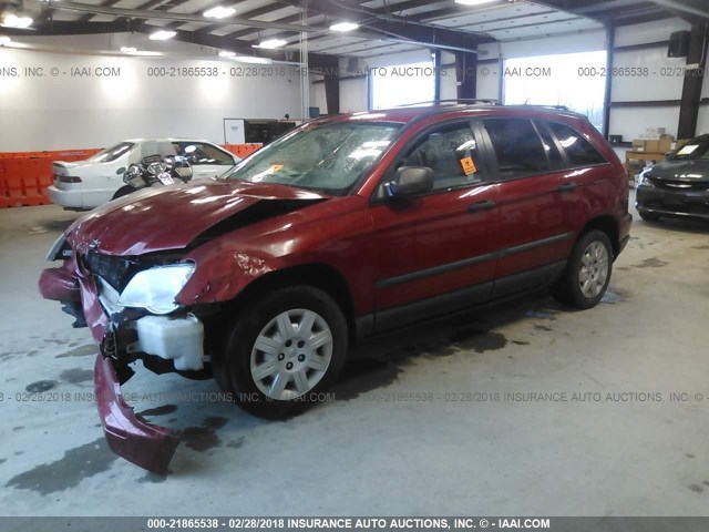 2A8GM48L28R654923 - 2008 CHRYSLER PACIFICA LX RED photo 2