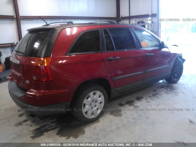 2A8GM48L28R654923 - 2008 CHRYSLER PACIFICA LX RED photo 4