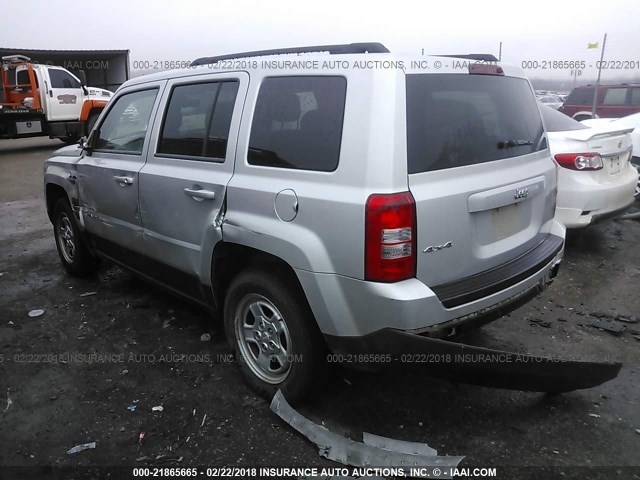 1C4NJRBB0DD263464 - 2013 JEEP PATRIOT SPORT SILVER photo 3