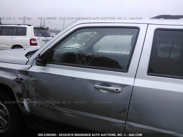 1C4NJRBB0DD263464 - 2013 JEEP PATRIOT SPORT SILVER photo 6