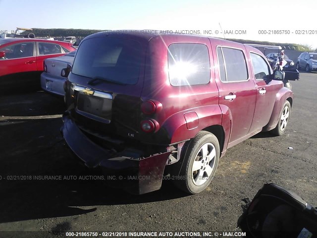 3GNDA13D27S609152 - 2007 CHEVROLET HHR LS MAROON photo 4