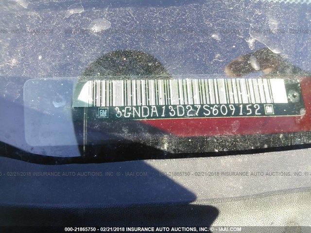 3GNDA13D27S609152 - 2007 CHEVROLET HHR LS MAROON photo 9