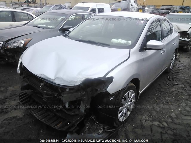 1N4AB7AP2EN852241 - 2014 NISSAN SENTRA S/SV/SR/SL SILVER photo 2