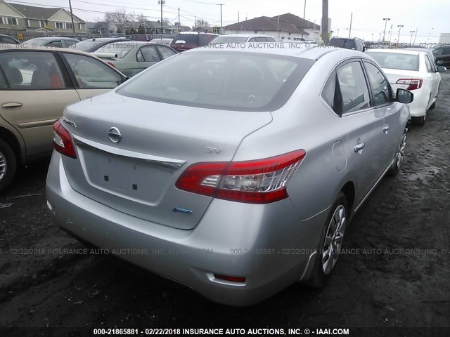 1N4AB7AP2EN852241 - 2014 NISSAN SENTRA S/SV/SR/SL SILVER photo 4