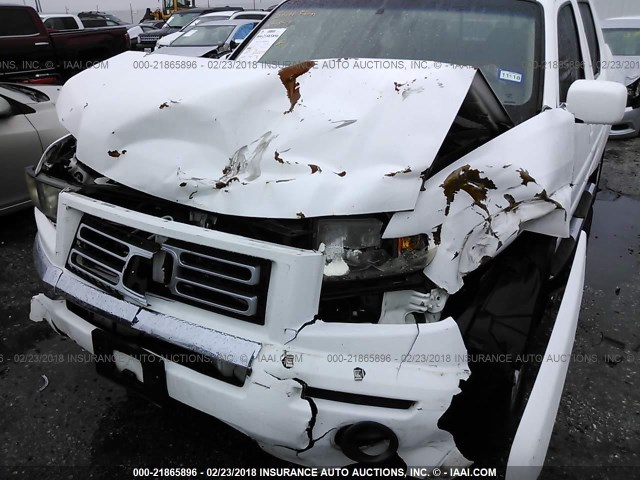 2HJYK16518H500063 - 2008 HONDA RIDGELINE RTL WHITE photo 6