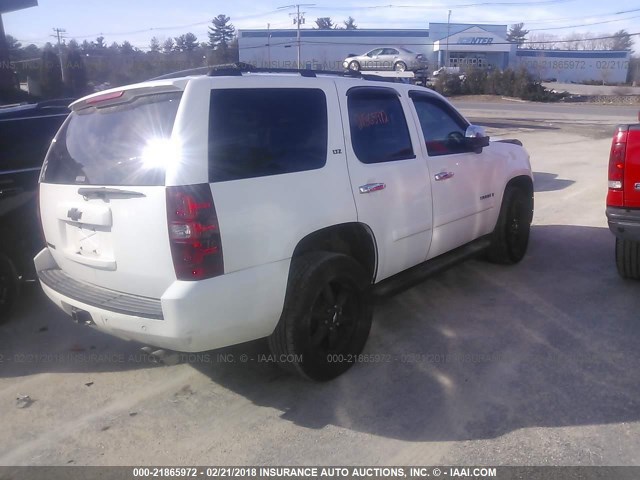 1GNFK13078J183223 - 2008 CHEVROLET TAHOE K1500 WHITE photo 4