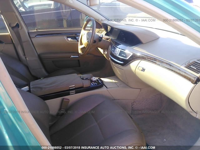 WDDNG71X67A124595 - 2007 MERCEDES-BENZ S 550 GREEN photo 5