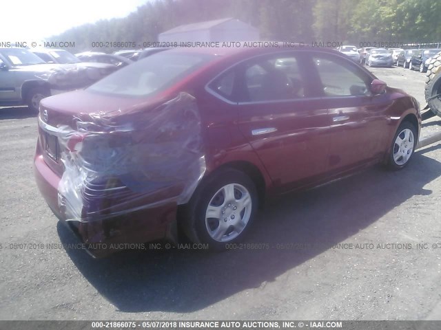 3N1AB7AP5DL626268 - 2013 NISSAN SENTRA S/SV/SR/SL BURGUNDY photo 4