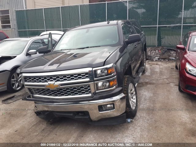 1GCVKREC1EZ242578 - 2014 CHEVROLET SILVERADO K1500 LT GRAY photo 2