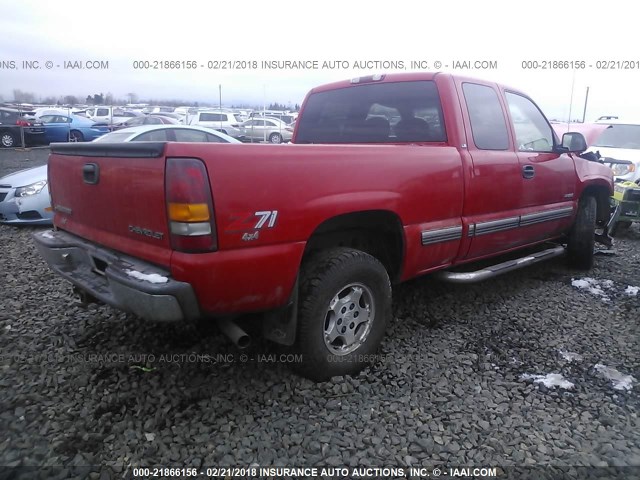 1GCEK19T7XE208134 - 1999 CHEVROLET SILVERADO K1500 RED photo 4