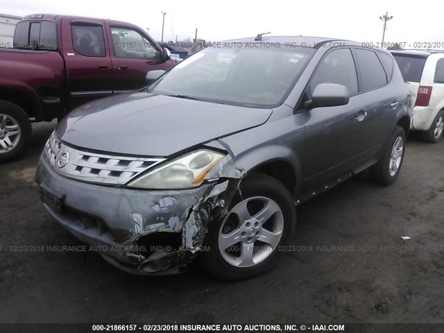 JN8AZ08W95W407424 - 2005 NISSAN MURANO SL/SE/S GRAY photo 2