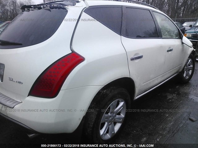 JN8AZ08W26W510539 - 2006 NISSAN MURANO SL/SE/S WHITE photo 4