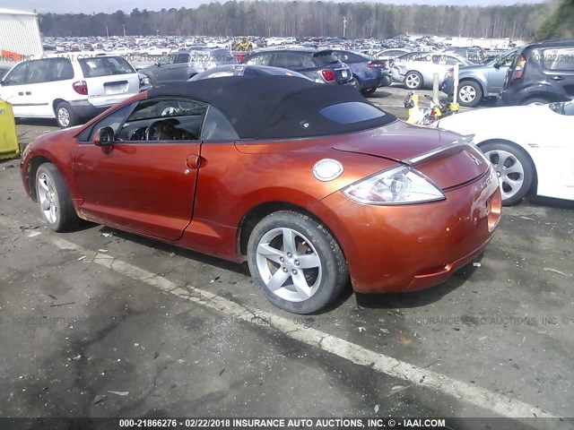 4A3AL25F17E062425 - 2007 MITSUBISHI ECLIPSE SPYDER GS ORANGE photo 3