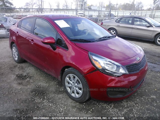 KNADM4A31E6416730 - 2014 KIA RIO LX RED photo 1