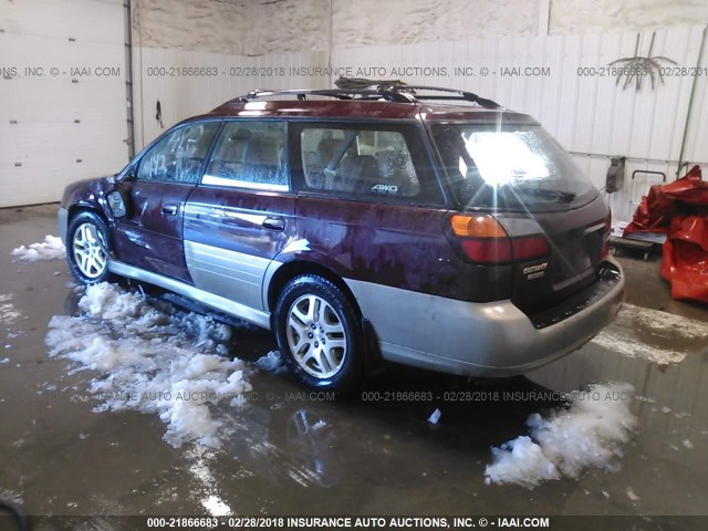 4S3BH6861Y7643229 - 2000 SUBARU LEGACY OUTBACK LIMITED MAROON photo 3