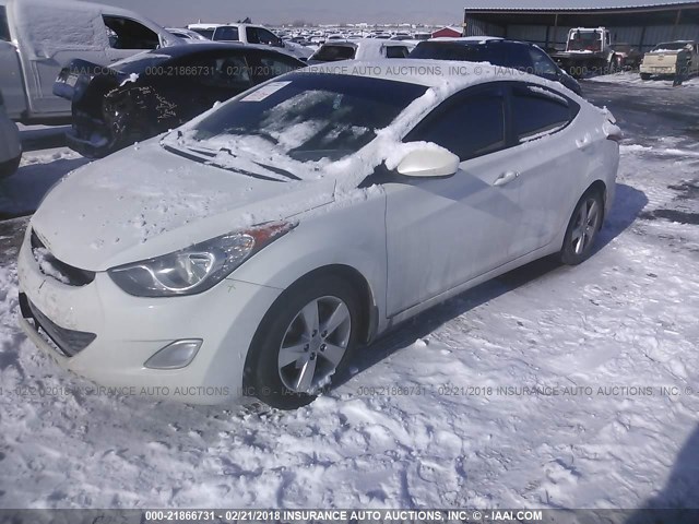 5NPDH4AE1CH111417 - 2012 HYUNDAI ELANTRA GLS/LIMITED WHITE photo 2