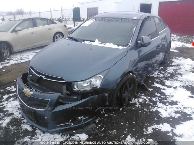 1G1PF5SC0C7231907 - 2012 CHEVROLET CRUZE LT BLUE photo 6