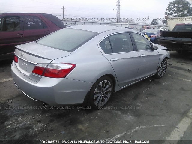 1HGCR2F55EA265212 - 2014 HONDA ACCORD SPORT 银色 照片 4