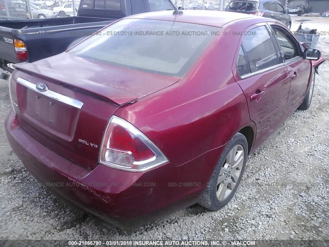 3FAHP08188R204624 - 2008 FORD FUSION SEL RED photo 4