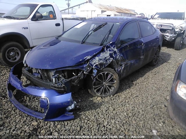 2T1BURHEXFC251401 - 2015 TOYOTA COROLLA L/LE/LE PLS/PRM/S/S PLS BLUE photo 2