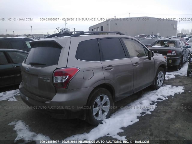 JF2SJAHC0EH418918 - 2014 SUBARU FORESTER 2.5I LIMITED TAN photo 4