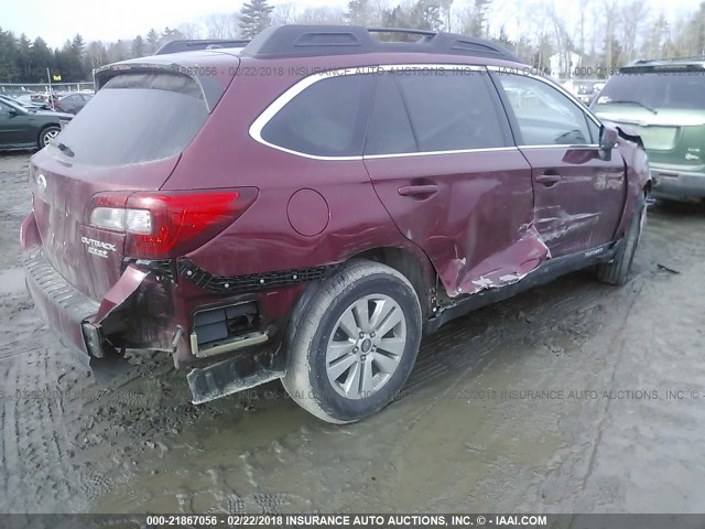 4S4BSAEC4F3236469 - 2015 SUBARU OUTBACK 2.5I PREMIUM MAROON photo 4