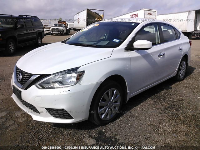 3N1AB7AP9GY220808 - 2016 NISSAN SENTRA S/SV/SR/SL WHITE photo 2