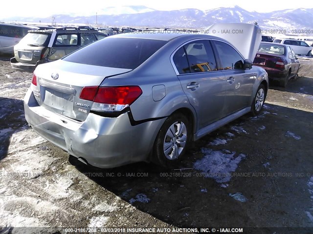 4S3BMBA68B3235078 - 2011 SUBARU LEGACY 2.5I GRAY photo 4