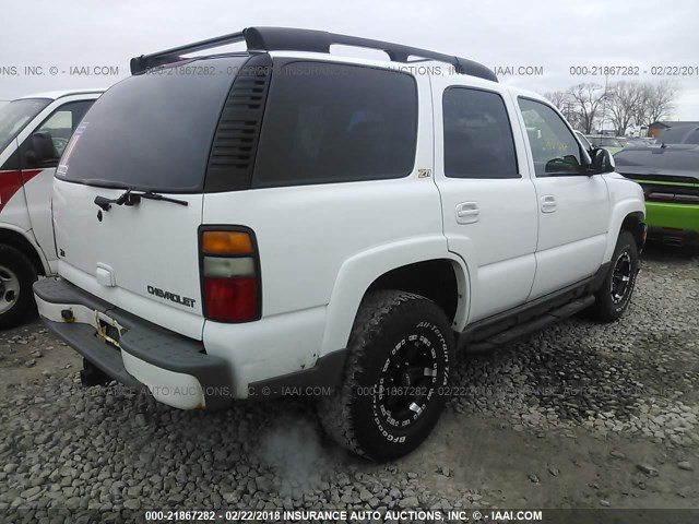 1GNEK13Z24R156808 - 2004 CHEVROLET TAHOE K1500 WHITE photo 4