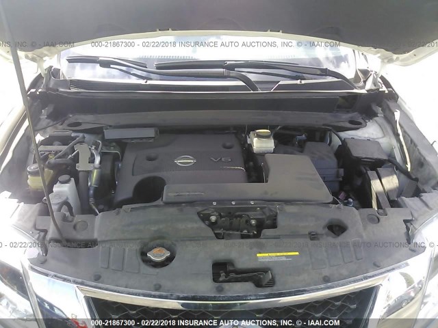 5N1AR2MN4FC624625 - 2015 NISSAN PATHFINDER S/SV/SL/PLATINUM 白色 照片 10