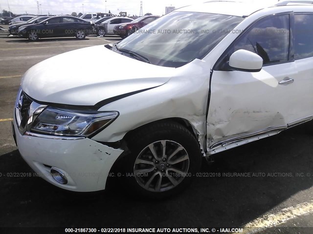 5N1AR2MN4FC624625 - 2015 NISSAN PATHFINDER S/SV/SL/PLATINUM WHITE photo 6