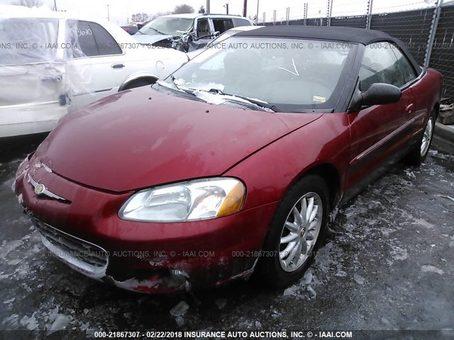 1C3EL55R82N104103 - 2002 CHRYSLER SEBRING LXI RED photo 2