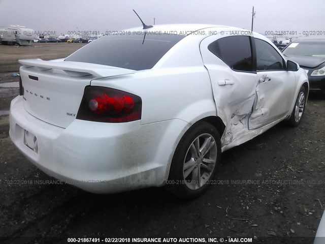 1C3CDZCBXDN567915 - 2013 DODGE AVENGER SXT WHITE photo 4