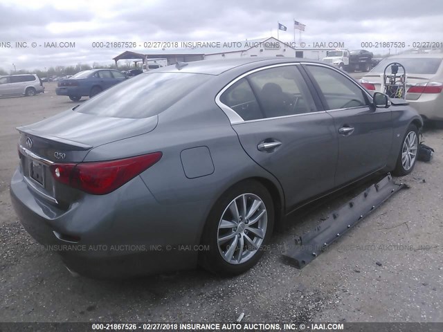 JN1BV7AP3FM335059 - 2015 INFINITI Q50 PREMIUM/SPORT GRAY photo 4