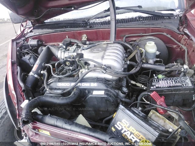 5TESN92N33Z154827 - 2003 TOYOTA TACOMA XTRACAB PRERUNNER წითელი ფოტო 10