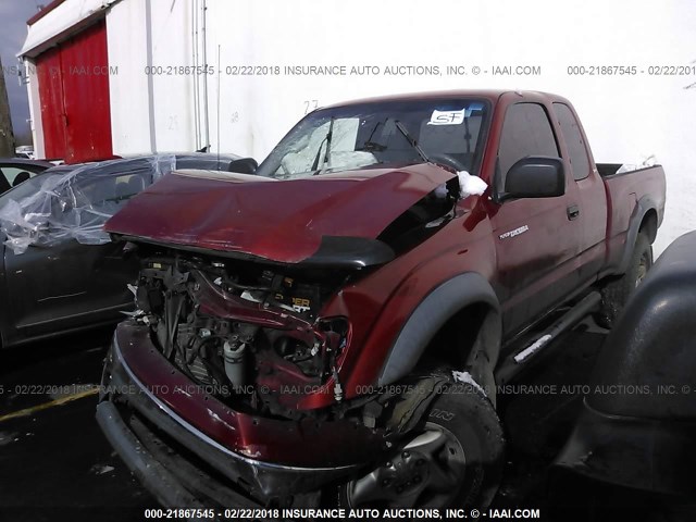 5TESN92N33Z154827 - 2003 TOYOTA TACOMA XTRACAB PRERUNNER RED photo 2