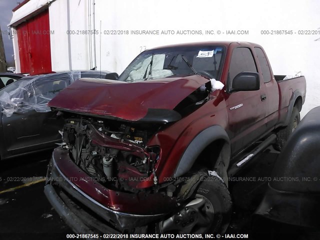 5TESN92N33Z154827 - 2003 TOYOTA TACOMA XTRACAB PRERUNNER წითელი ფოტო 2