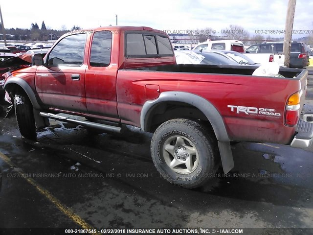 5TESN92N33Z154827 - 2003 TOYOTA TACOMA XTRACAB PRERUNNER წითელი ფოტო 3