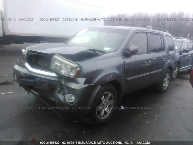 5FNYF48929B022950 - 2009 HONDA PILOT TOURING GRAY photo 2