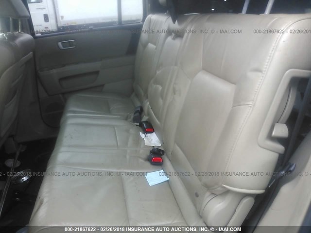 5FNYF48929B022950 - 2009 HONDA PILOT TOURING GRAY photo 8