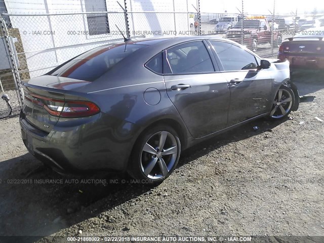 1C3CDFEBXFD116844 - 2015 DODGE DART GT GRAY photo 4